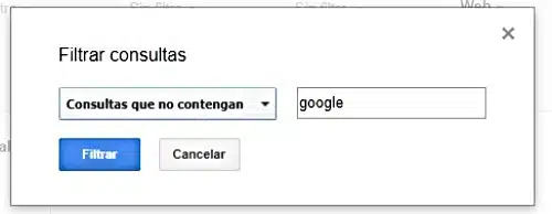 Novedades Search Console fitro consultas